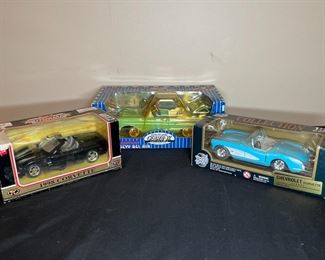 3 New in Box Chevy Corvettes & Bel Air