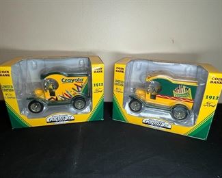 2 NIB 1998 Gearbox Toy Crayola Coin Banks