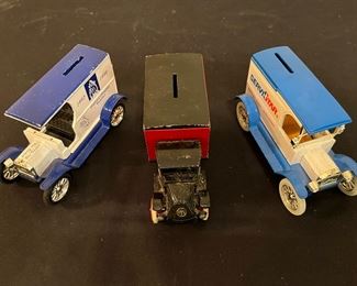 3 Vintage 192 - 1925 Delivery Truck Coin Banks