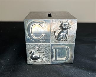 Vtg Silver Metal & Brass Noah's Arc, Elephant ++