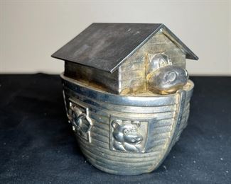 Vtg Silver Metal & Brass Noah's Arc, Elephant ++