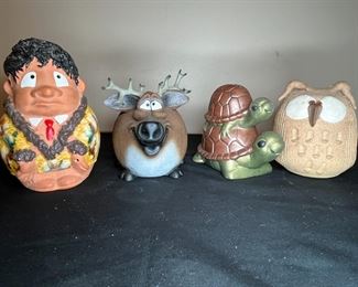 4 VIntage Ceramic & Resin Banks