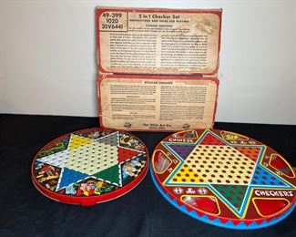 2 VTG Double Sided Chinese/American Checkers Sets