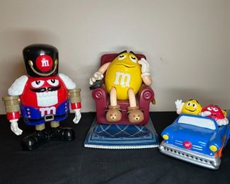 3 Collectable M&M Dispensers & Displays