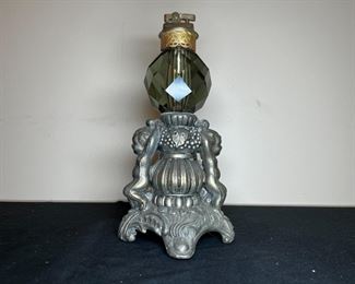 Cornell Art Deco Cherub Brass & Glass Lighter
