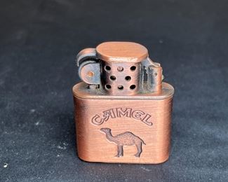 3 Vtg Jo Camel Silver & Copper Lighters