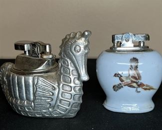 Vintage Collectible Sea Horse & Pheasant Lighters