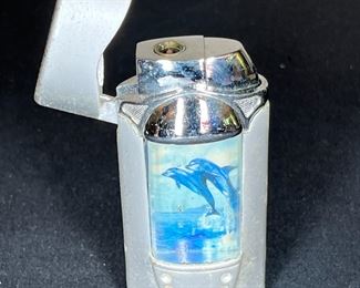 3 Vintage Collectible Dolphin & Tiki Lighters