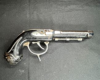 2 Vtg Pistol Lighters & Machine Gun Shell Lighters