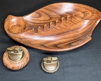 MCM USN Pottery USA Pottery Ashtray with Lighter