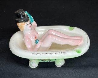 Vintage Porcelain Pinup Girl Ashtray