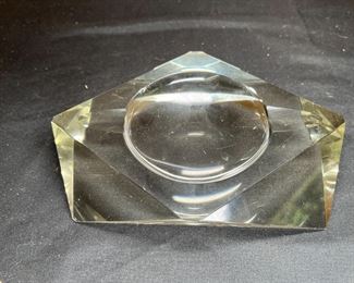 3 Vintage Glass, Crystal & Silverplate Ashtrays