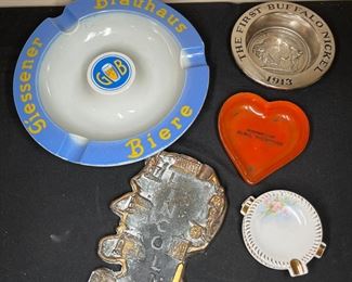 4 Souvenir & 4 Floral Ashtrays
