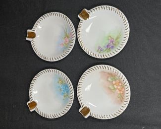 4 Souvenir & 4 Floral Ashtrays
