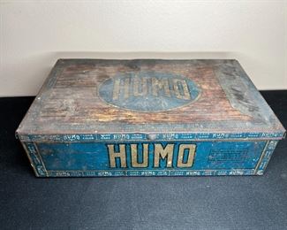 Atq Metal Humo Mazer-Cressman Counter Cigar Box