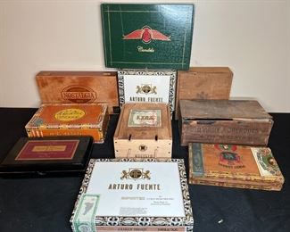10 Vintage Wood & Cardboard Cigar Boxes