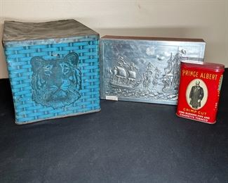 2 Vintage Tin Tobacco Boxes & Prince Albert Can