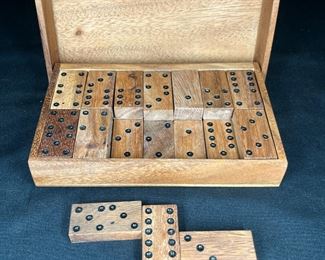 2 Vintage Wooden Handcrafted Domino sets