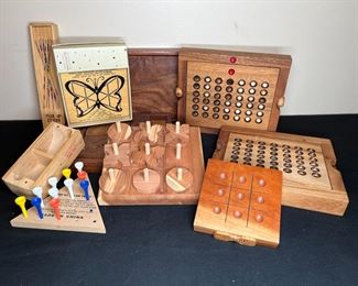 10 Vintage Wooden Games, Tic Tac Toe, Connect 4...