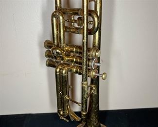 Vintage G.C. Conn LTD Engraved Brass Trumpet