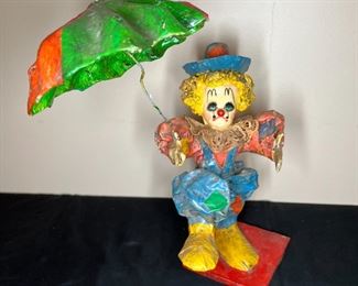 2 Paper Mache' Clown Figures