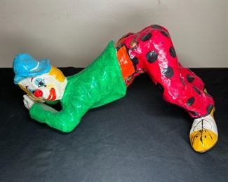 2 Paper Mache' Clown Figures