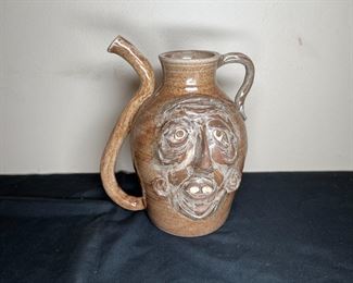 Face Jug Pitcher by AK, Pottery