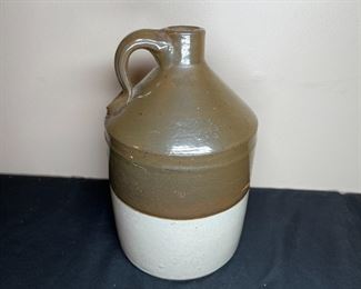 Antique Brown & Tan Stoneware Jug