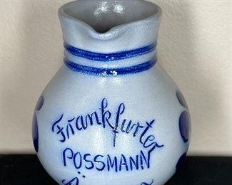 Cast Ceramic Salt Glaze Pitcher & 2 Mini Pots