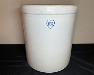 Huge Blue Heart 10 Gallon Crock