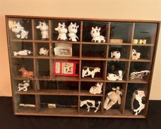 Handmade Wooden Display & Miniature Cows