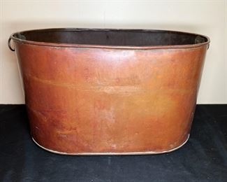 Large Antique Copper Wash Basin
