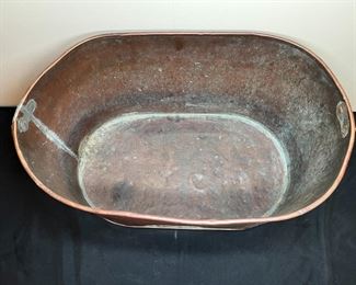 Large Antique Copper Wash Basin