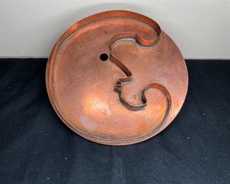 Copper Measuring Cups, Cookie Cutter, Covered Jar