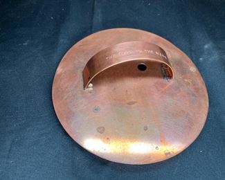 Copper Measuring Cups, Cookie Cutter, Covered Jar