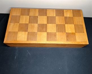 2 Vintage Chess Sets and Wooden Puzzle Book