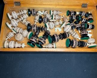 2 Vintage Chess Sets and Wooden Puzzle Book