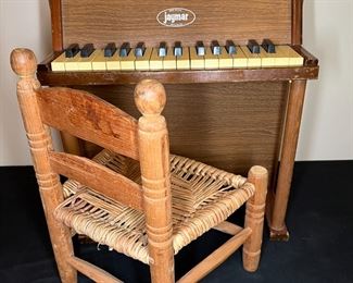 Vintage Jaymar Toy Piano w/ Childs Chair