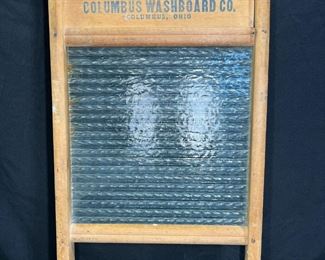 Vtg "Crystal" Glass Washboard Family Size No. 2080