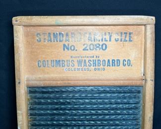 Vtg "Crystal" Glass Washboard Family Size No. 2080