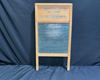Vtg "Crystal" Glass Washboard Family Size No. 2080