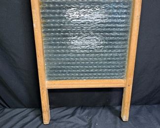 Vtg "Crystal" Glass Washboard Family Size No. 2080