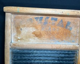 Vtg "Crystal" Glass Washboard Family Size No. 2080