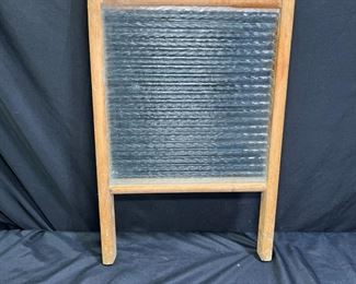 Vtg "Crystal" Glass Washboard Family Size No. 2080