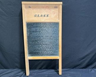 Vtg Two in One Glass Washboard No.80