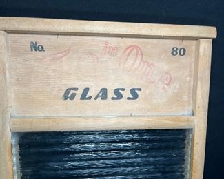 Vtg Two in One Glass Washboard No.80