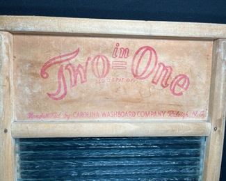 Vtg Two in One Glass Washboard No.80