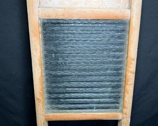 Small Vintage Glass Washboard