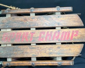 Vtg Spirit Champ No 9B Wooden Sled