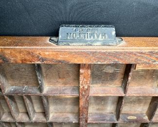 Vtg. Hamilton Mfg Co. Type Set Printers Drawer